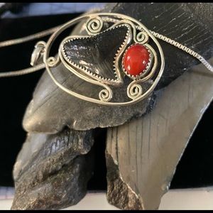 Custom shark tooth necklace sterling silver